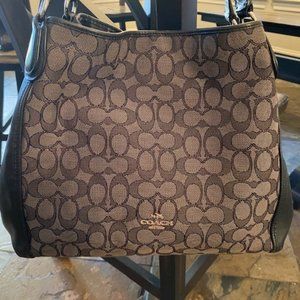 Black and gray Coach Purse